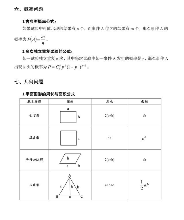 公務(wù)員考試行測常考公式匯總